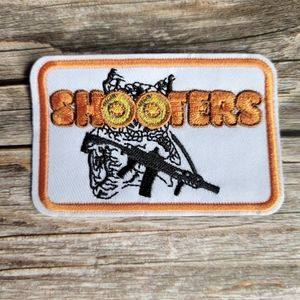 Shooters Owl Pro Gun Funny Parody Hooters Iron on Patch